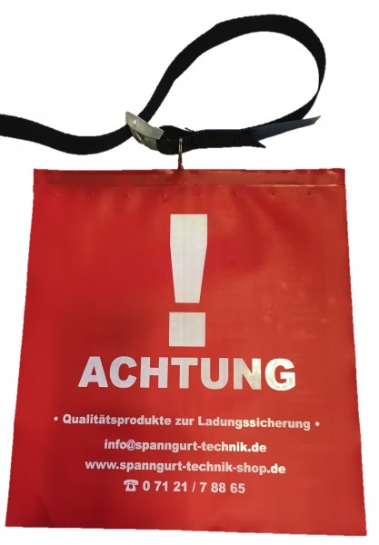 Rote Fahne / Warn Flagge mit Befestigungsgurt