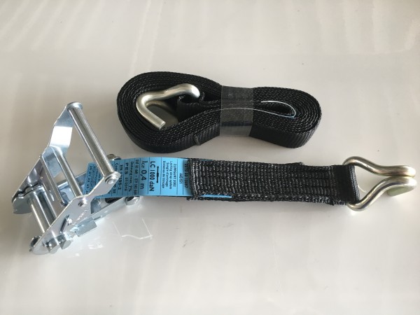 Schwarzer Zurrgurt 35mm Spitzhaken 4m