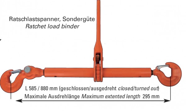 Ratschenlastspanner für textile Zurrketten