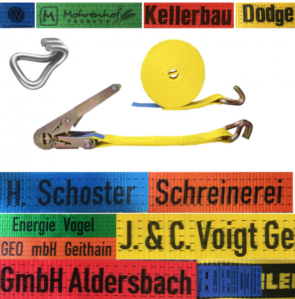 5to-Spanngurt mit Aufdruck 8m Spitzhaken