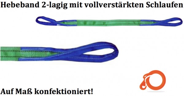 Hebeband 2-lagig mit vollverstärkten Schlaufen