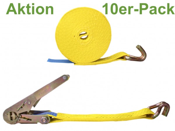 10er Pack 5to Spanngurt mit Spitzhaken 8,00m